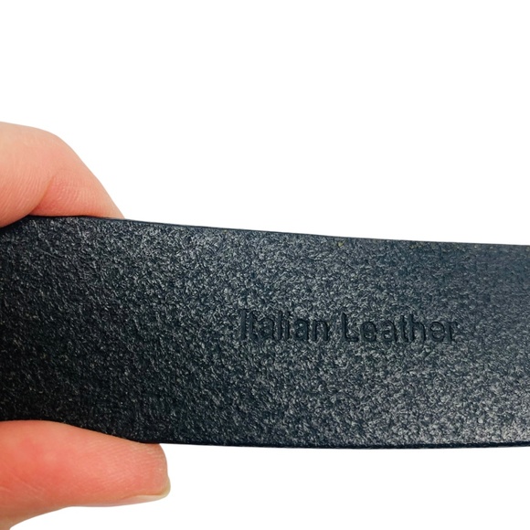 WILSON LEATHER Pelle Studio Italian Leather Belt in Black size 34 - Picture 3 of 7
